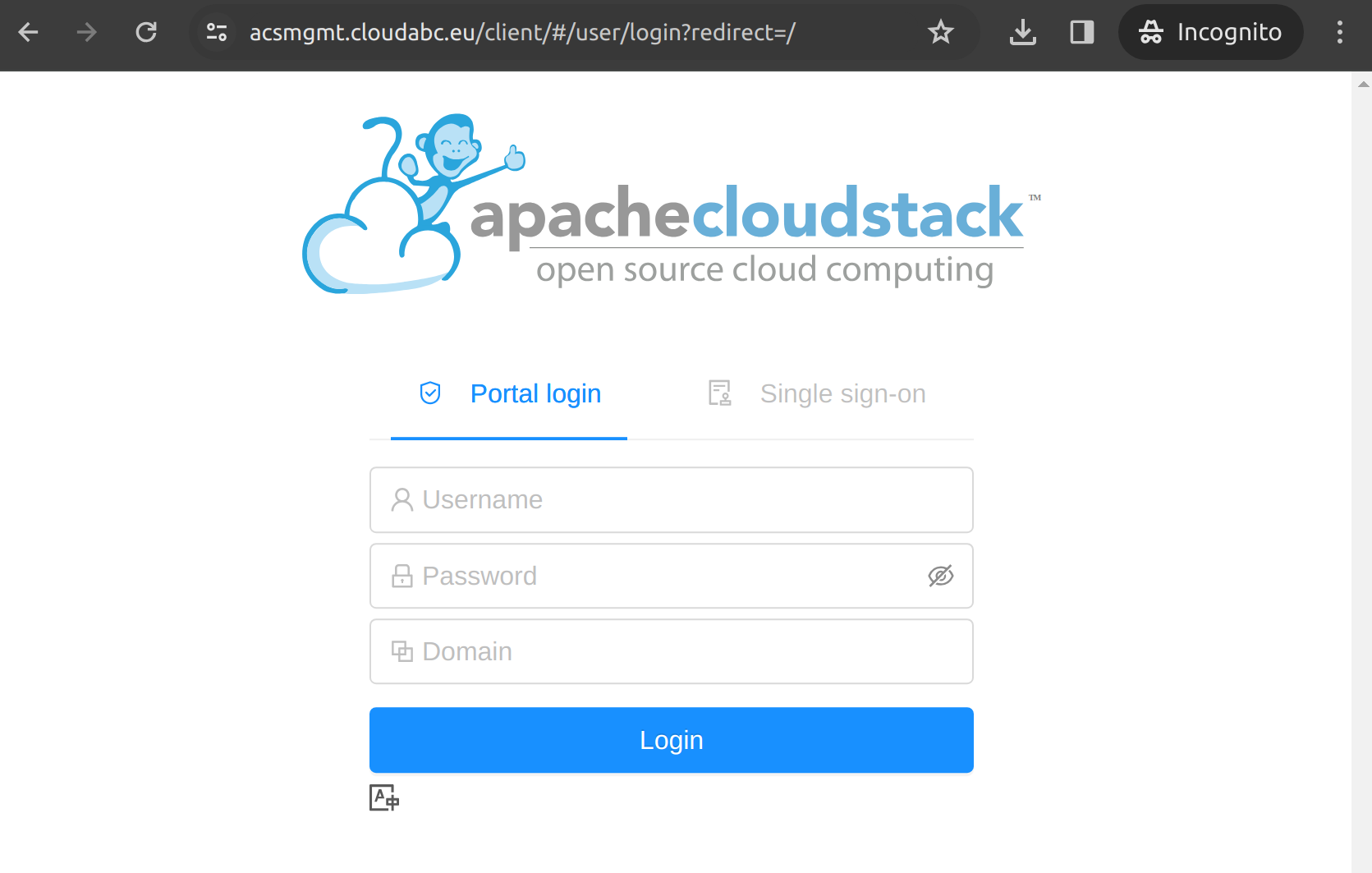 CloudStack login